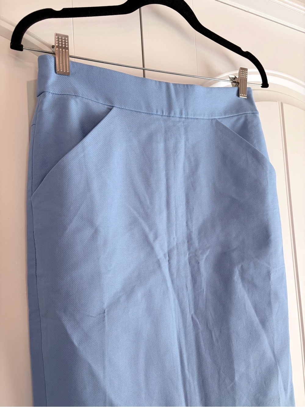 J.Crew Periwinkle Pencil Skirt Women’s Size 0 XS Cotton Solid Blue NWT - Picture 2 of 9